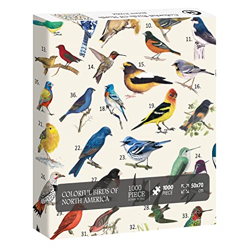 PICKFORU Vintage Bird Puzzles for Adults 1000 Pieces Animal Hummingbird Puzzle of 36 Colorful Birds in North America Bird Jigsaw Puzzles Nature - Image 5