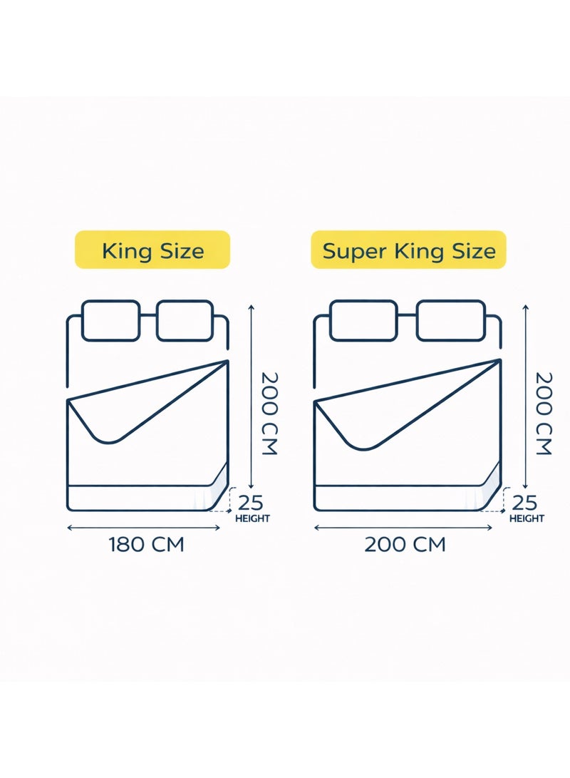 ملاءة سرير مقاس سوبر كينج - 200×200×25 سم، ملاءة سرير مريحة بجيب عميق مع غطاء وسادة، قماش ناعم يسمح بمرور الهواء، مطاطية من جميع الجوانب، مقاومة للتجاعيد (بني) - Image 5