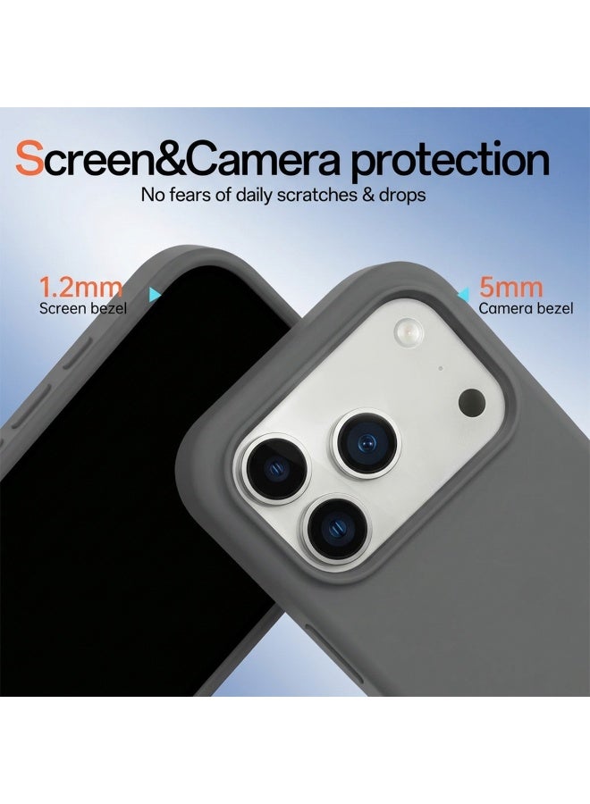 Mobcos iPhone 17 Pro Grey Elite Logo Premium Silicone Magnetic Wireless Charging Case for iPhone | Silky Soft Touch | Military-Grade Shockproof Protection | Strong Magnetic Compatibility | Luxury Slim Cover - Image 2