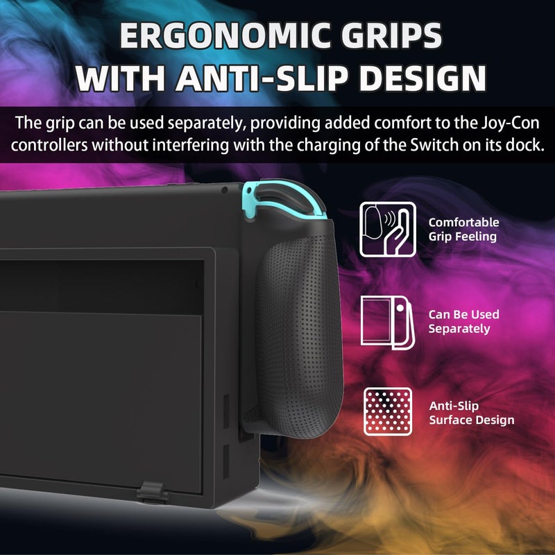 IFYOO SGSX1 Ergonomic Grip Compatible with Switch Joycon Controller, Grip Case Compatible with Joy Con - Black - Image 2
