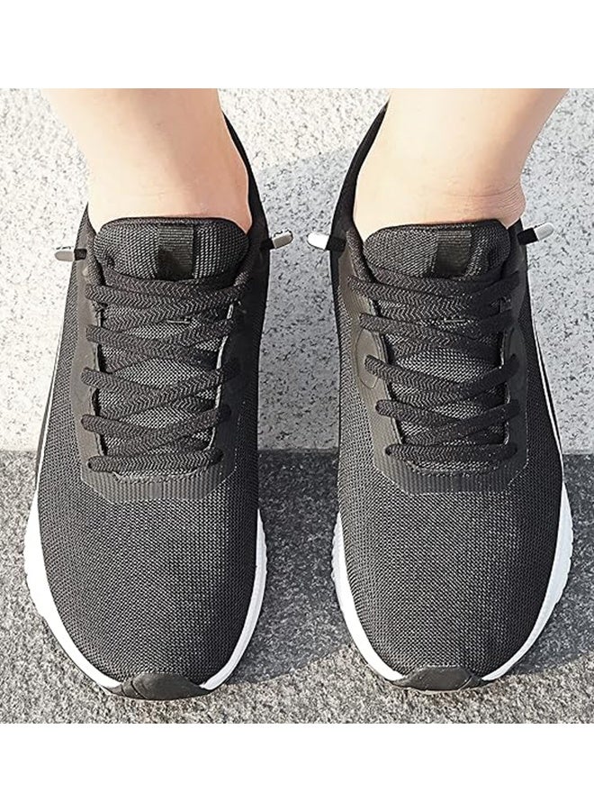 3 Pairs Elastic Shoe Laces for Kids and Adults, Tieless Shoelaces for Sneakers, No Tie Shoe Laces (White+Black+Grey) - Image 3