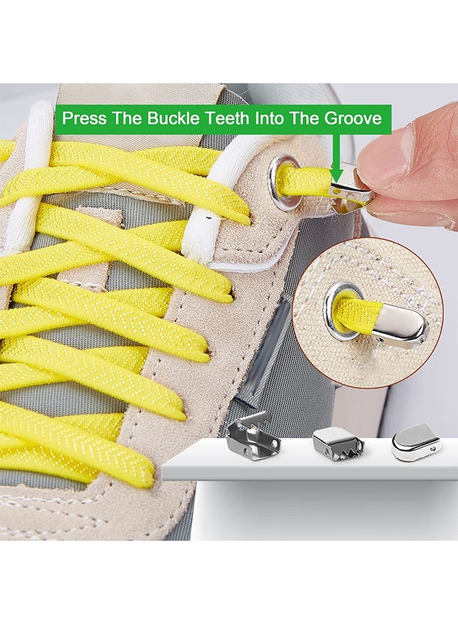 3 Pairs Elastic Shoe Laces for Kids and Adults, Tieless Shoelaces for Sneakers, No Tie Shoe Laces (White+Black+Grey) - Image 5