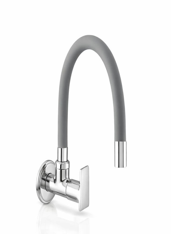 10X Brass Flexible Kitchen Sink Tap Grey for Wasing Dishes GT-75123 Wall Mount Chrome Plate - Image 1