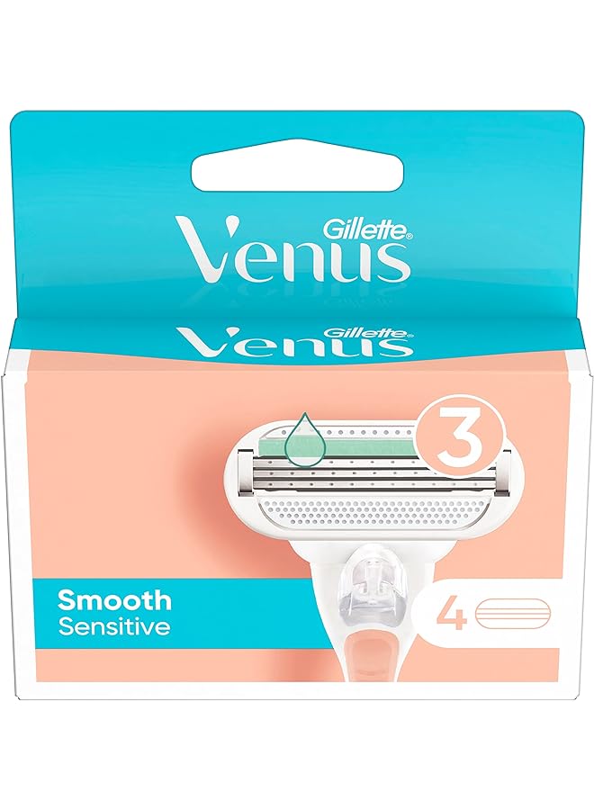 Venus ماكينة حلاقة فينوس بينك سموث سينسيتيف للنساء، 4 شفرات - Image 1