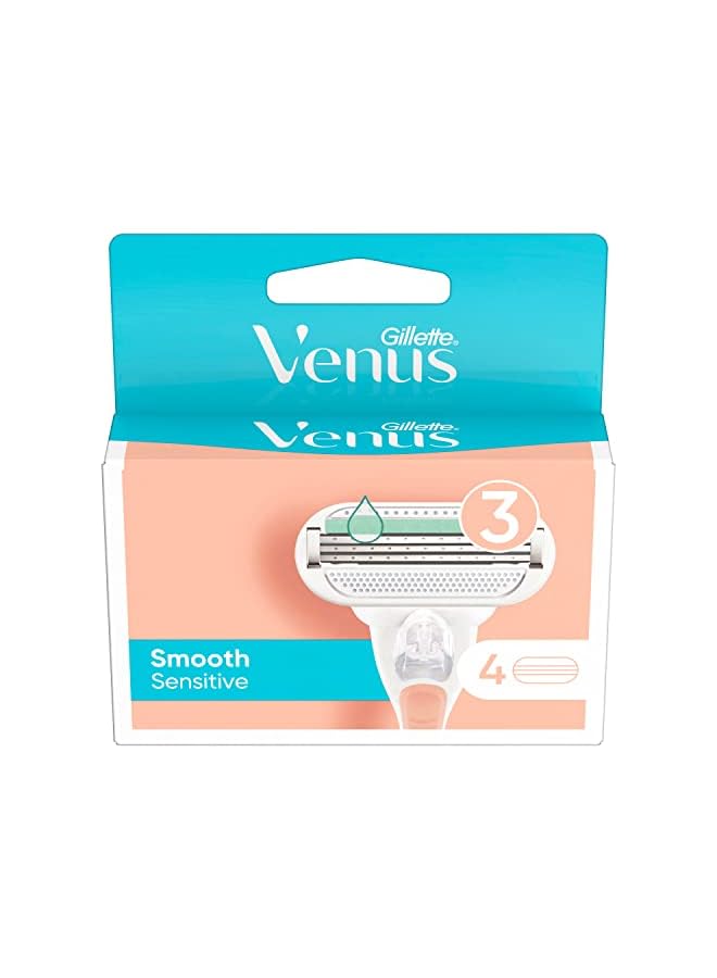 Venus ماكينة حلاقة فينوس بينك سموث سينسيتيف للنساء، 4 شفرات - Image 2