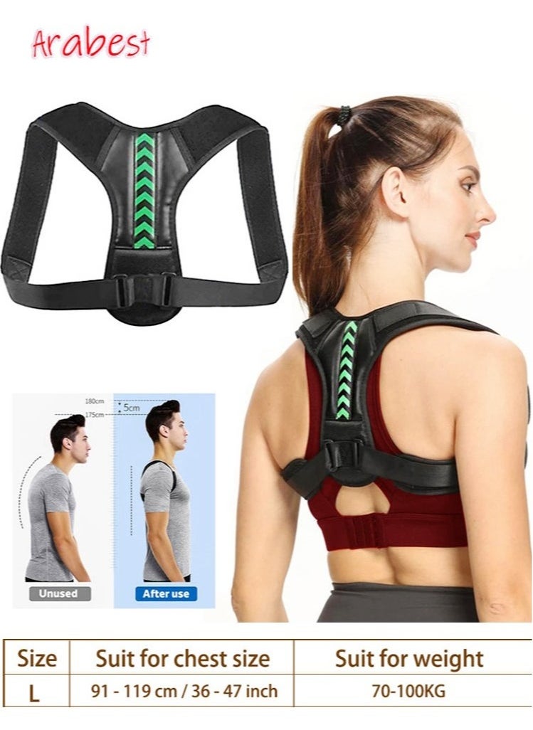 Arabest - Posture Corrector Back Support Brace Posture Correction Belt Adjustable for Back and Shoulders Relieves Pain Stress and Fatigue with Neck Shoulder Clavicle and Spine Alignment - Image 1