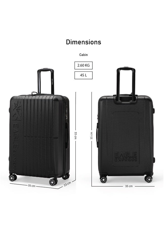 Eagle Express Aura 20 Inch Cabin Bag – Black, High Impact Material, Built-in Lock, Silent 8 Wheels, 1-Year Warranty - Image 5