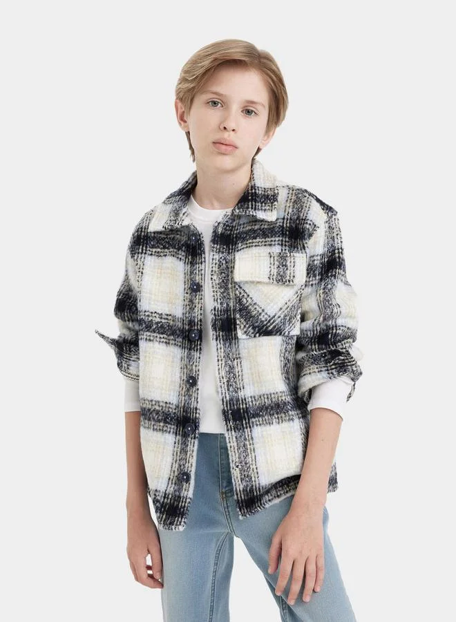 DeFacto DeFacto Oversized Checked Long Sleeve Shirt
