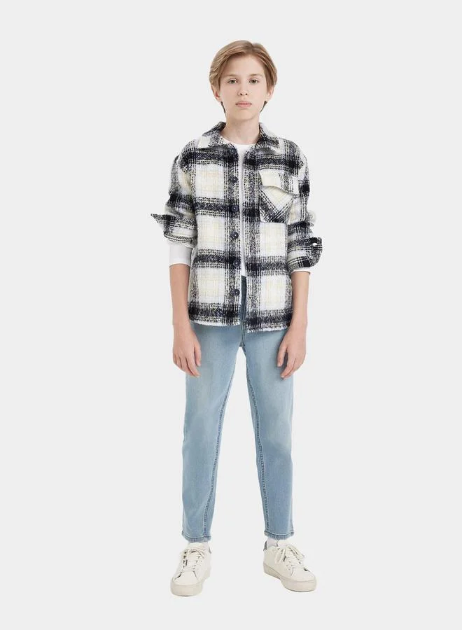 DeFacto DeFacto Oversized Checked Long Sleeve Shirt