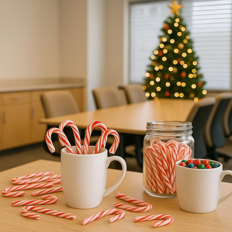 MUCHAI INNOVATIONS Candy Canes Peppermint Flavored 120 Pieces Individually Wrapped Red & White - Holiday Edible Regular Size Bulk Pack Candy Cane - Image 4