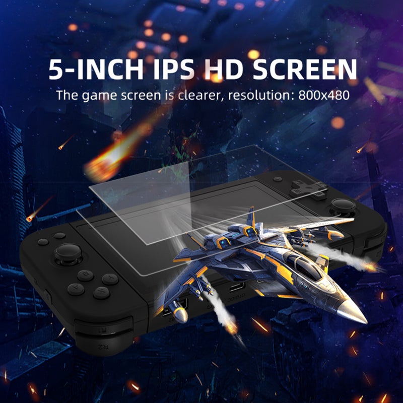 X51 Handheld Game Console Portable Game Player 5-inch IPS HD Screen Video Music Playback Support Search/Favorite 2 Gamepad Connection Game Save/Load HD Output Rechargeable 3000mAh Battery - Image 3