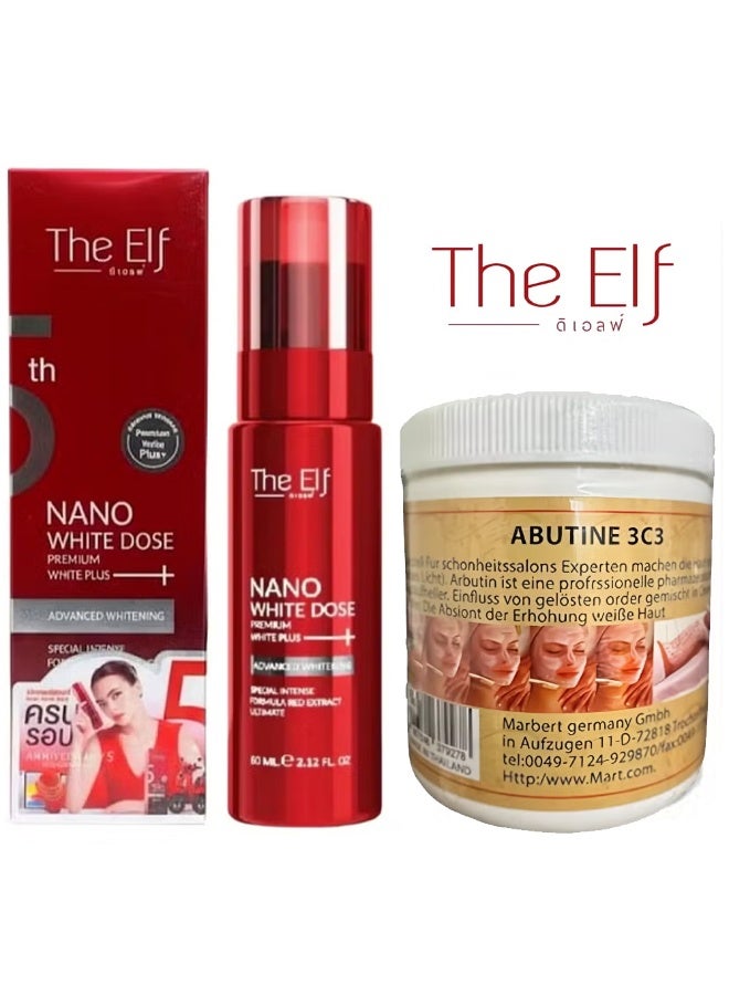 The Elf Nano White Dose Premium White Plus Serum 60ml & Abutine 3c3 Whitening Cream 250gm