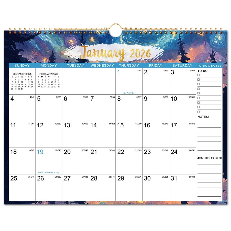Journaltastic 2026 Calendar - Wall Calendar 2026, Jan 2026 - Dec. 2026 - Image 1