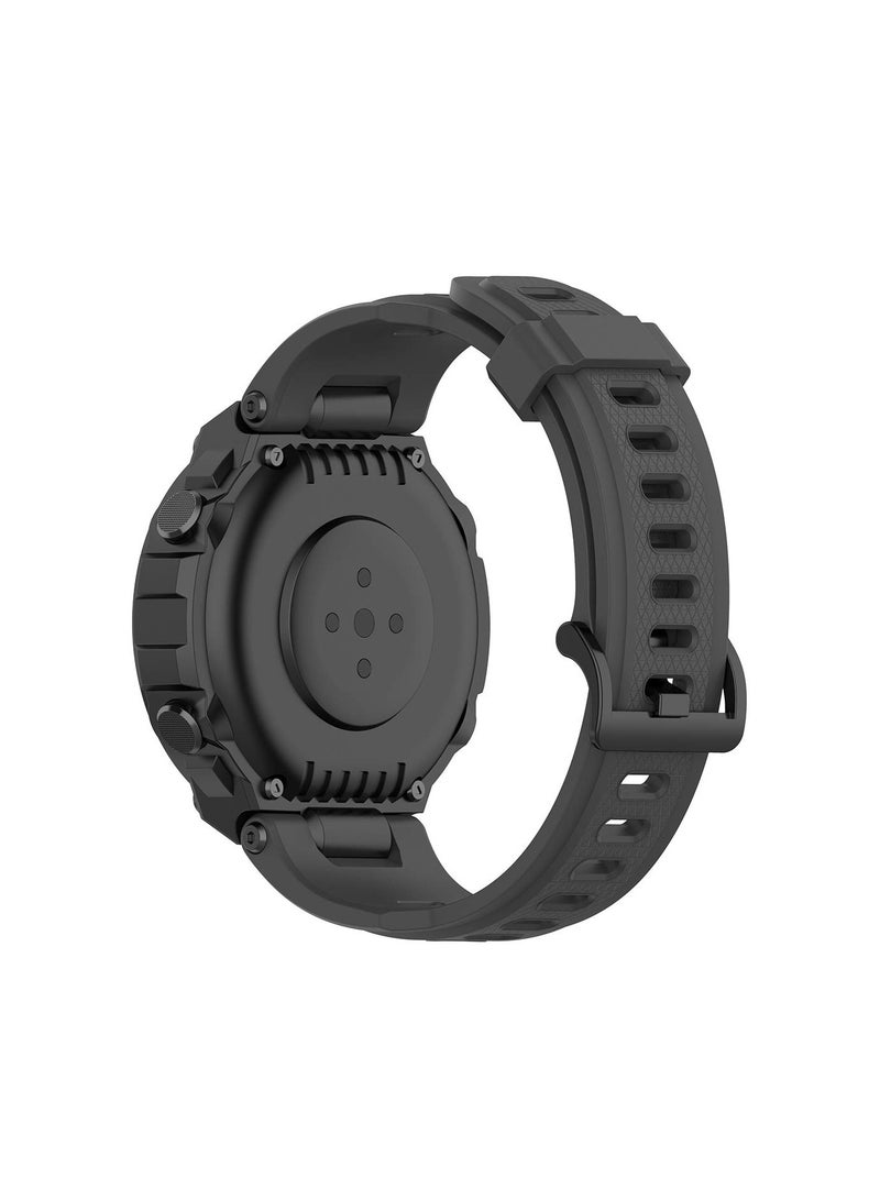 حزام متوافق مع Amazfit T-Rex / T-Rex Pro Smartwatch ناعم السيليكون الرياضي استبدال ساعة الفرقة مقاومة للماء سوار معصم قابل للتنفس مع الأدوات (رمادي) - Image 3