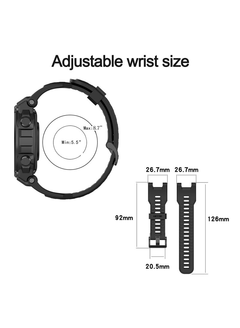 حزام متوافق مع Amazfit T-Rex / T-Rex Pro Smartwatch ناعم السيليكون الرياضي استبدال ساعة الفرقة مقاومة للماء سوار معصم قابل للتنفس مع الأدوات (رمادي) - Image 5