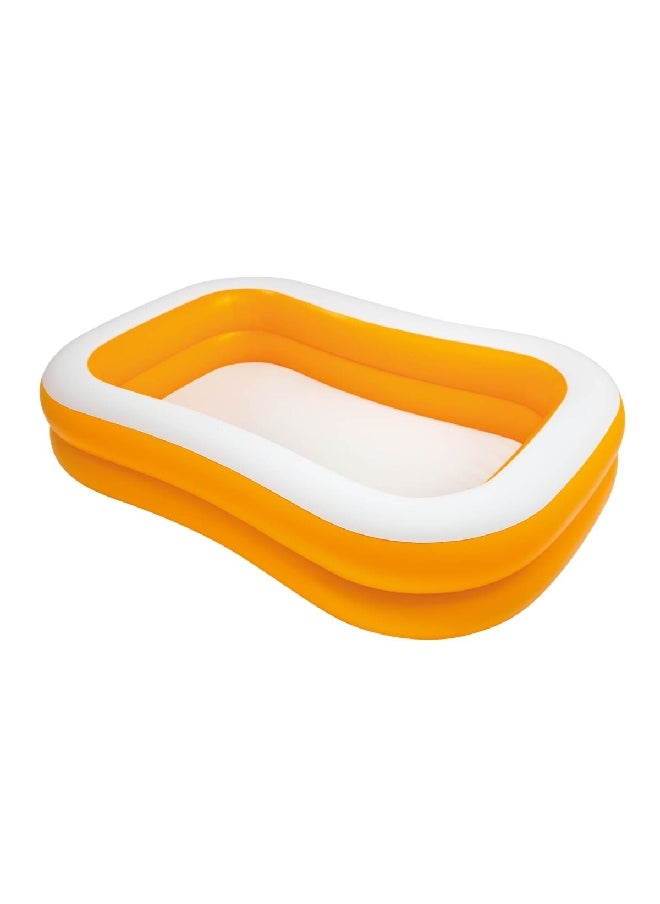 INTEX Vinyl Inflatable Rectangular Swim Center Family Pool White and Orange 600 L 57181  - Image 1