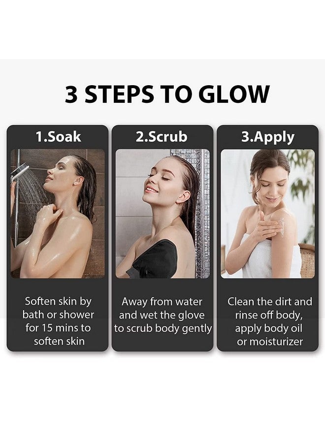 JHEPCOIN Spa Massage Body Scrubber Cleaner Gloves Exfoliating Body Face, Dead Skin Remover Deep Scrubbing Exfoliating Mitt Body Glove (Pack of 1, Black) - Image 3