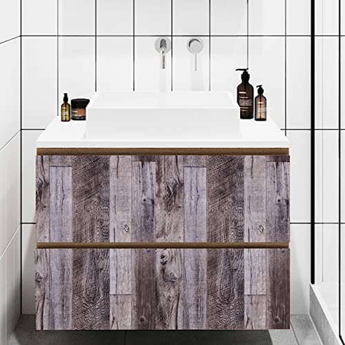 Yun-aeon Gray Wood Peel and Stick Wallpaper 17.3" X 400" Self Adhesive Wallpaper Backsplash Line Removable Wall Paper Bathroom Old Furniture Renovation Furniture - Image 5
