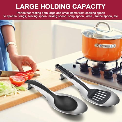 INKULTURE Stainless Steel Spoon Rest for Home & Kitchen, Pack 01 Pcs | Extra Large | Spatula Ladle Holder | Spoon Rest Holder - Image 5