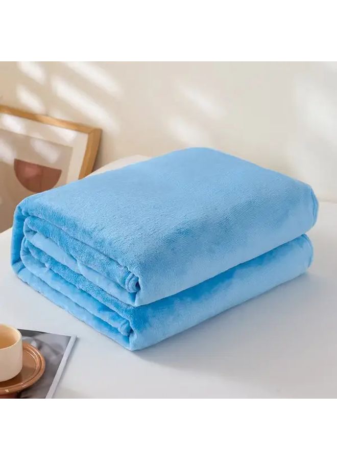 Heavy Duty Flannel Bedspread Throw Blanket Pearl White Size 27 56x39 37 Inch - Image 2