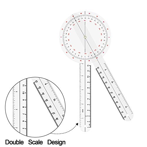 OIIKI 4PCS Goniometer Set, Including Finger Goniometer, 6" Goniometer, 180 Degree 6" Goniometer, 8inch Spinal Goniometer - Image 5