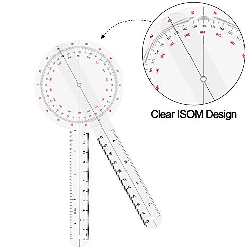 OIIKI 4PCS Goniometer Set, Including Finger Goniometer, 6" Goniometer, 180 Degree 6" Goniometer, 8inch Spinal Goniometer - Image 3