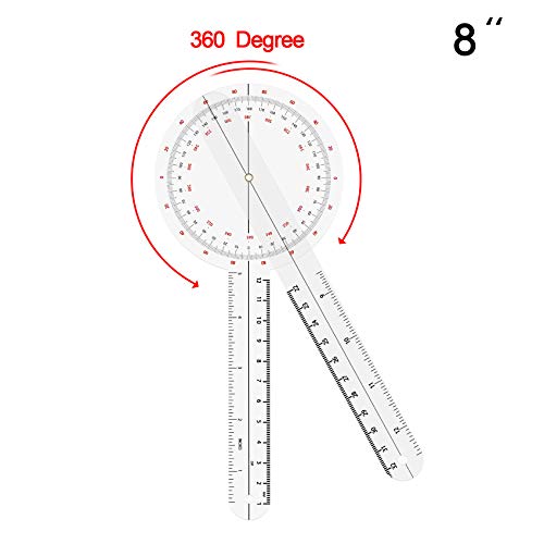 OIIKI 4PCS Goniometer Set, Including Finger Goniometer, 6" Goniometer, 180 Degree 6" Goniometer, 8inch Spinal Goniometer - Image 2