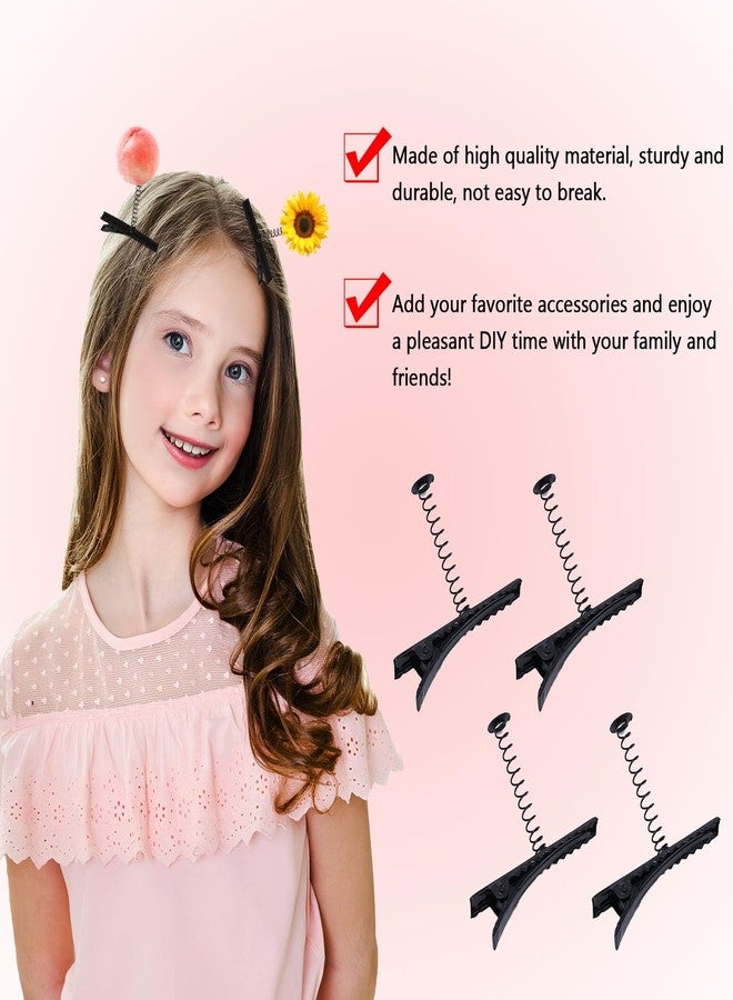 VYNFLICK Spring Duck Bill Hair Clips: 100pcs DIY Design Hairpins Black Sprout Rave Clips Single Prong Small Hairpins Making Accessories for Hair Styling Party - Image 3