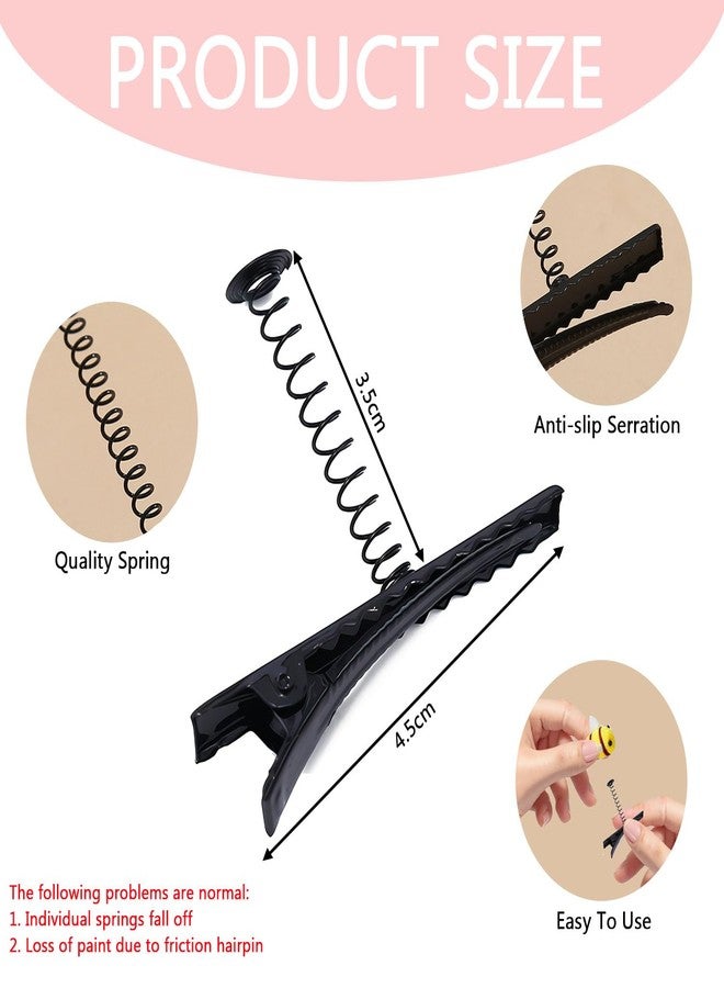 VYNFLICK Spring Duck Bill Hair Clips: 100pcs DIY Design Hairpins Black Sprout Rave Clips Single Prong Small Hairpins Making Accessories for Hair Styling Party - Image 2