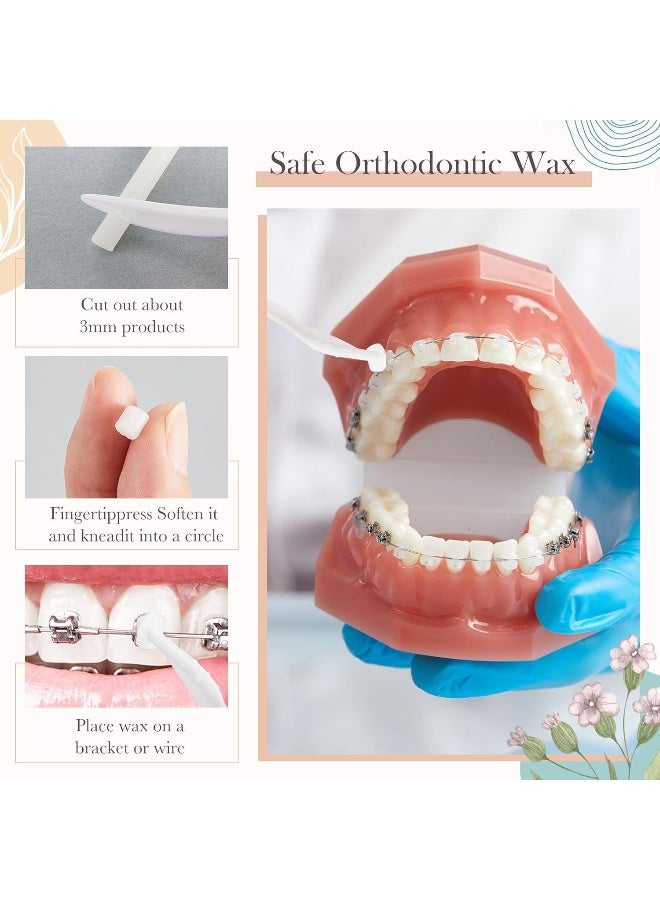 Geiserailie 5 Pack Braces Wax For Teeth New Flavored Dental Orthodontic Wax With Applicator Scraper For Braces Wearer, Oral Appliances, Aligners Patients,5 Fruit Flavors - Image 4