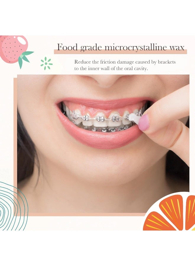 Geiserailie 5 Pack Braces Wax For Teeth New Flavored Dental Orthodontic Wax With Applicator Scraper For Braces Wearer, Oral Appliances, Aligners Patients,5 Fruit Flavors - Image 5