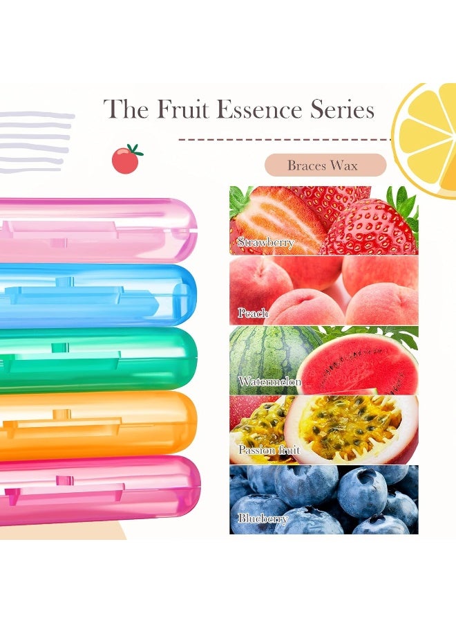 Geiserailie 5 Pack Braces Wax For Teeth New Flavored Dental Orthodontic Wax With Applicator Scraper For Braces Wearer, Oral Appliances, Aligners Patients,5 Fruit Flavors - Image 3
