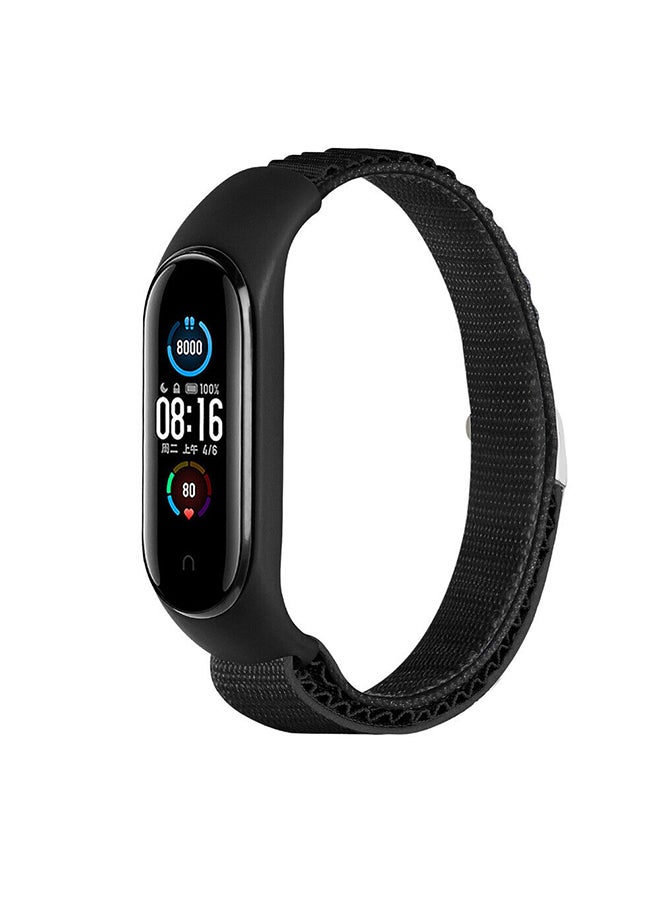 O Ozone Alpine Loop Compatible with Xiaomi Mi Band 7/ 6/ 5 Soft Breathable Nylon Sport Strap with Metal G Hook Replacement Wristband for Women Men (Black)