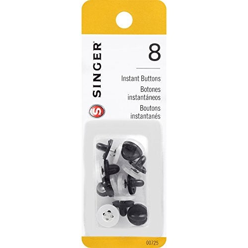 SINGER 00725 No-Sew Instant Button Replacements, 8-Count, White - Image 1