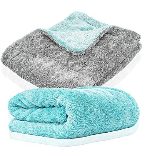 Auto Hub 1200 GSM Microfiber Cloth for Car, Car Cleaning Cloth, Twisted Loop, Microfiber Towel, Edgeless Design with Plush Pile, Thick & Lint Free, Cleaning Cloth for Washing (60cm x 40cm, 2 Pc) - Image 1