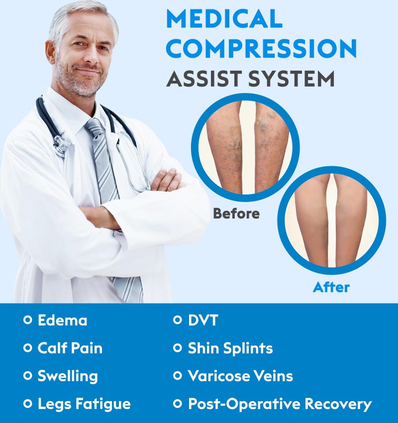 MGANG® 20-30 mmHg Meidcal Compression Socks for Women & Men, Plus Size Extra Wide Calf Knee High Stockings for Circulation Support, Lymphedema, Opaque, Closed Toe, Beige 3X-Large - Image 4