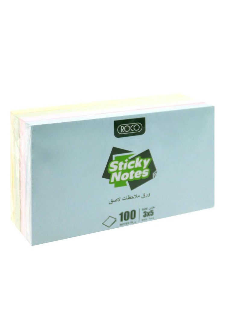 روكو مجموعة متنوعة من أوراق الملاحظات اللاصقة 3 × 5 في 100 ورقة - Image 1