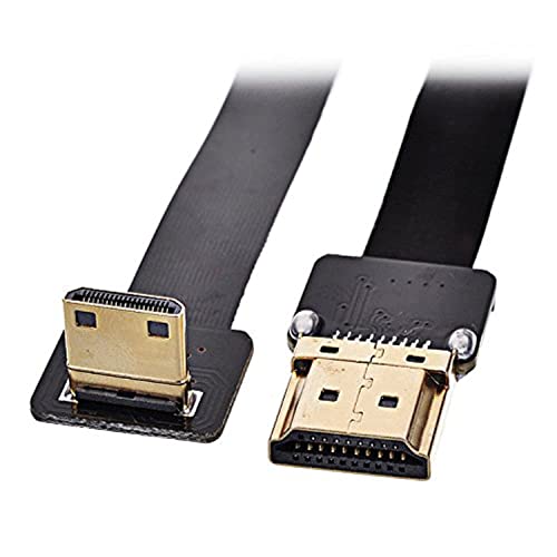 JSER 90 Degree Down Angled FPV Mini HDMI Male to HDMI Male FPC Flat Cable 50cm for Multicopter Aerial Photography - Image 1