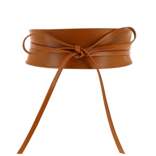 FASHIONGEN - Woman Italian leather Obi belt, CASSIANE - Camel, L-XL - Image 1