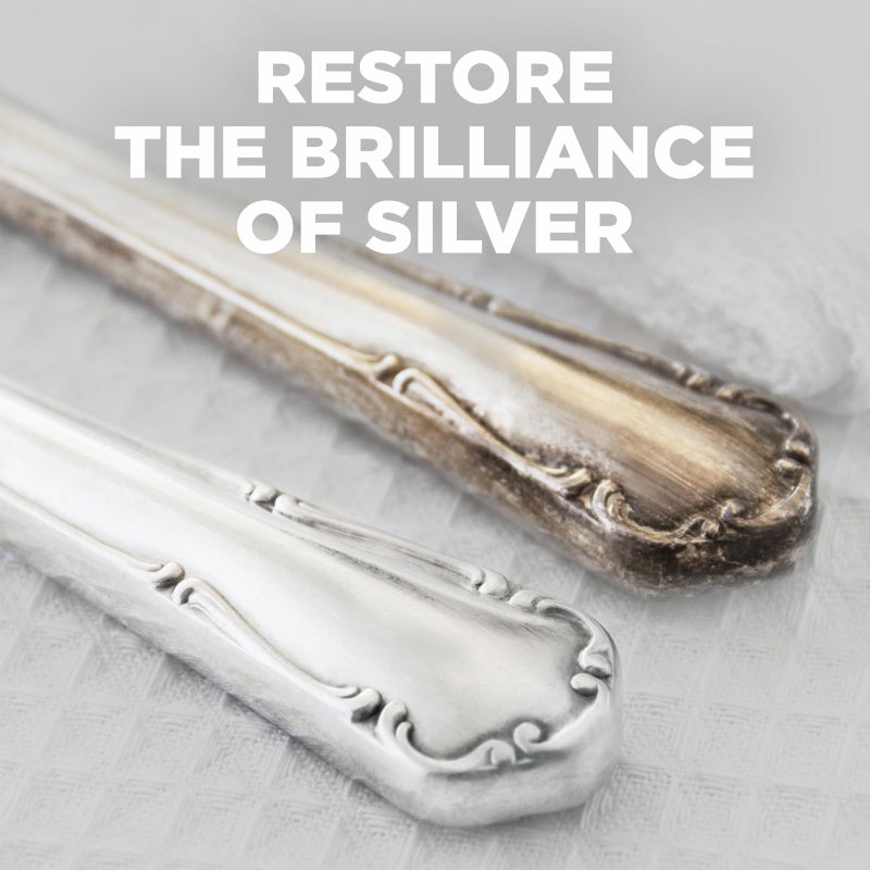 Wright's كريم تنظيف وتلميع الفضة من رايتس بواسطة وايمان مع قطعة قماش للتلميع، خالي من الأمونيا، ينظف بلطف ويزيل البقع دون خدش - Image 4