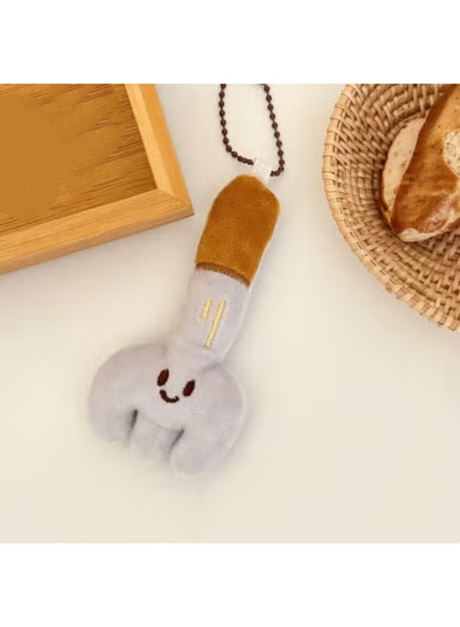 Cartoon food plush toy keychain/backpack pendant decoration (fork plush toy)