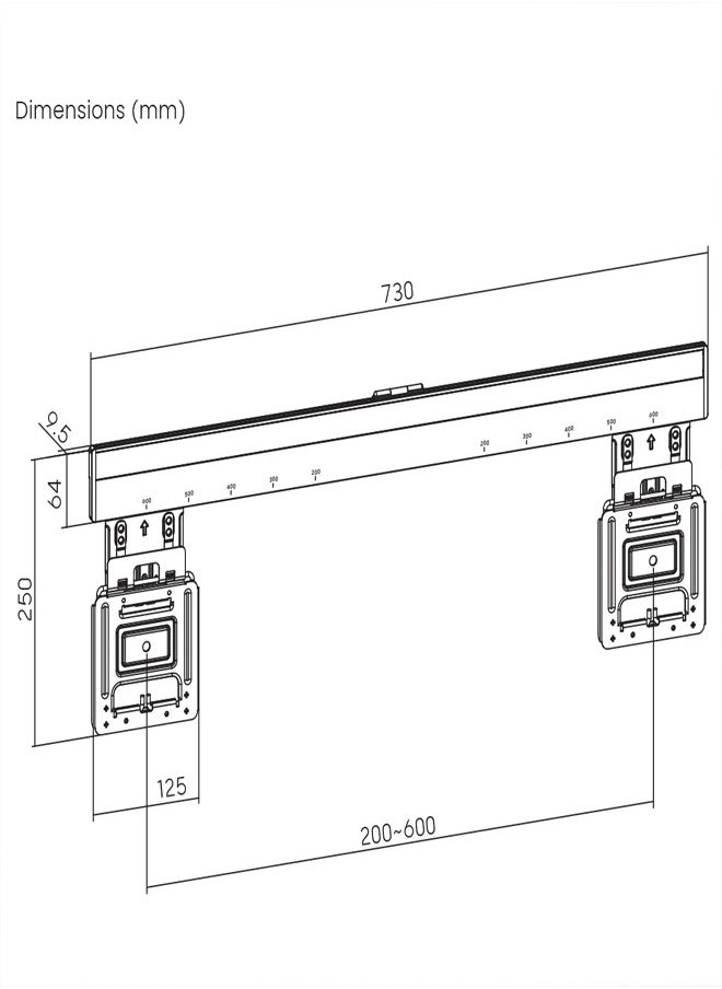 Skill Tech SH LED01 Ultra Slim Micro-Gap Fixed TV Wall Mount for 37-80 Inch Screens, Max VESA 600x400, Max Load 75kg – Black  - Image 3