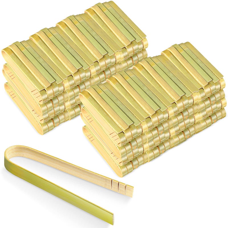 Chengu Chengu 240 Pcs Mini Bamboo Tongs Disposable Small Wooden Toaster Tongs Charcuterie Serving Party Cooking Utensils for Catering Buffet Appetizer Wedding Party Supplies4 Inch 