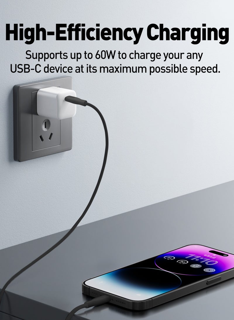 جودا كابل سليب سي - 60W سيليكون 1 متر - أسود، متين وأنيق، مثالي للاستخدام اليومي، يُستخدم لشحن الهواتف الذكية، اللابتوبات، والأجهزة اللوحية بسرعة عالية ⚡. مع تصميم عملي وأنيق، يمكن لهذا الكابل أن يتحمل ما يصل إلى 30,000 طية دون تلف 🔄. - Image 3