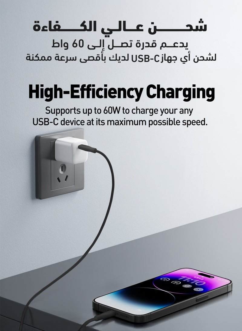 JODA Cable SLIP C - 60W Silicone 1 Meter - Black , Durable and Stylish, Perfect for Daily Use Used to charge smartphones, laptops, and tablets at high speed ⚡. With a practical and elegant design, this cable can withstand up to 30,000 folds without damage 🔄. Ideal for daily use, offering both reliability and style - Image 3