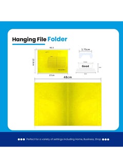 MARKQ Hanging File Folders, Pack of 10 Yellow Suspension Files for Filing Cabinet Folders School Home Work Office Organization  - Image 5