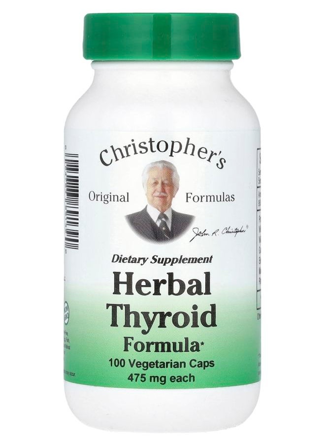 Christopher's Original Formulas Herbal Thyroid Formula 950 mg 100 Vegetarian Caps (475 mg per Capsule) 