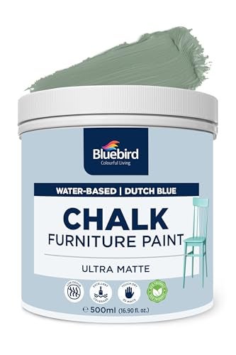 BLUEBIRD Chalk Furniture Paint 500 ML 169 fl oz for Furniture Home Dcor Cabinets and More Dutch Blue - Image 1