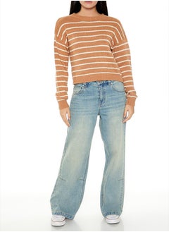 FOREVER 21 Striped Drop-Sleeve Sweater  - Image 2