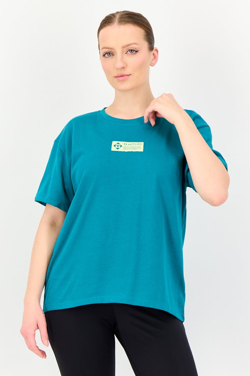 UNDER ARMOUR Women Sportswear Fit Short Sleeve Outdoor T Shirt, Sea Green - Image 1